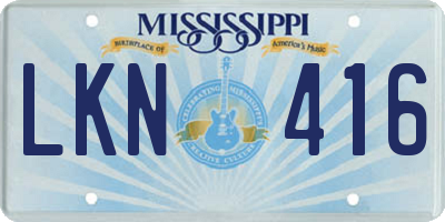 MS license plate LKN416