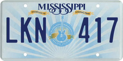 MS license plate LKN417