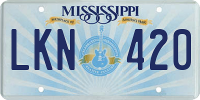 MS license plate LKN420