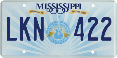 MS license plate LKN422