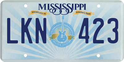 MS license plate LKN423