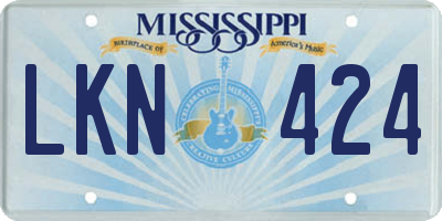 MS license plate LKN424