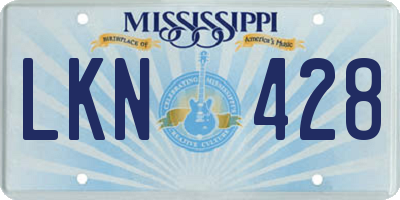 MS license plate LKN428