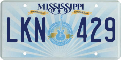 MS license plate LKN429