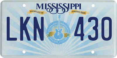 MS license plate LKN430