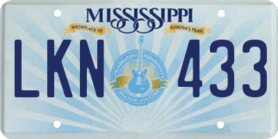 MS license plate LKN433
