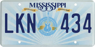 MS license plate LKN434