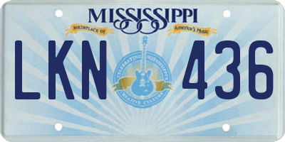 MS license plate LKN436