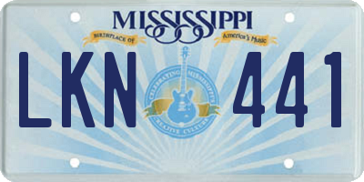 MS license plate LKN441
