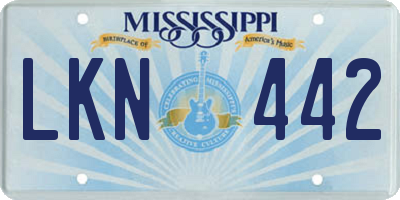 MS license plate LKN442