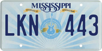 MS license plate LKN443