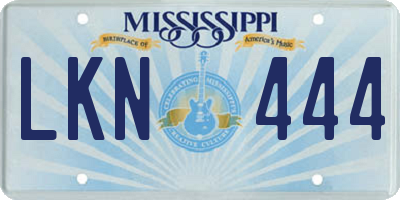 MS license plate LKN444