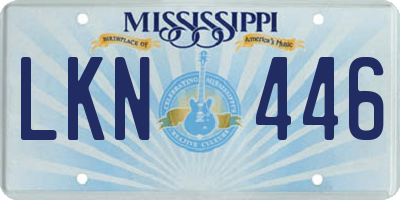 MS license plate LKN446