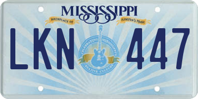 MS license plate LKN447