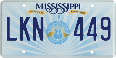 MS license plate LKN449