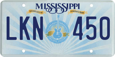 MS license plate LKN450