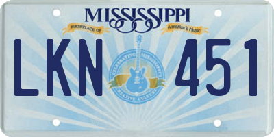 MS license plate LKN451