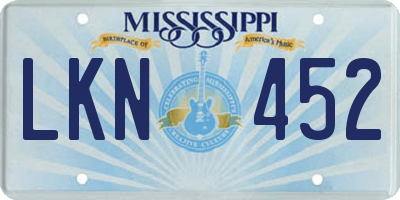 MS license plate LKN452