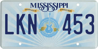 MS license plate LKN453