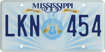 MS license plate LKN454