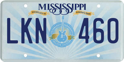 MS license plate LKN460