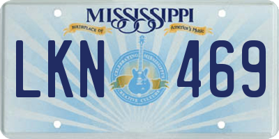 MS license plate LKN469