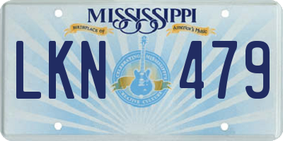 MS license plate LKN479