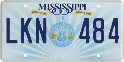 MS license plate LKN484