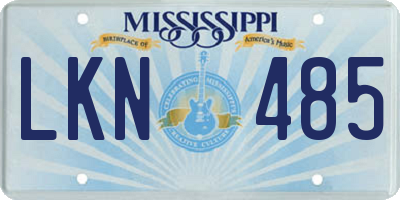 MS license plate LKN485