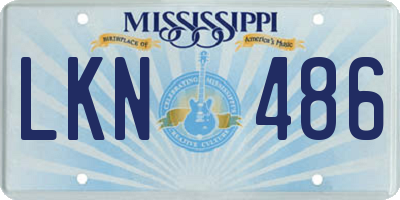 MS license plate LKN486