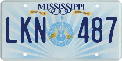 MS license plate LKN487