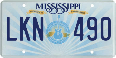 MS license plate LKN490