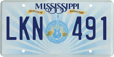 MS license plate LKN491