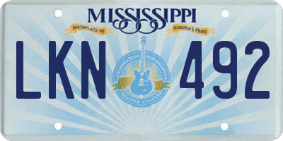 MS license plate LKN492