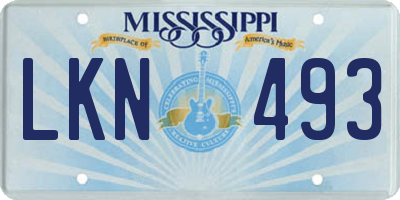 MS license plate LKN493