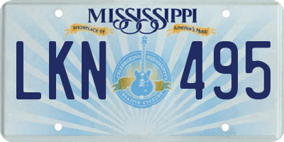 MS license plate LKN495
