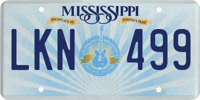 MS license plate LKN499