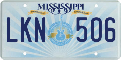 MS license plate LKN506