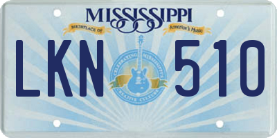 MS license plate LKN510
