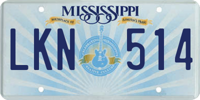 MS license plate LKN514