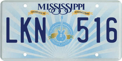 MS license plate LKN516