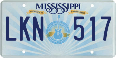 MS license plate LKN517
