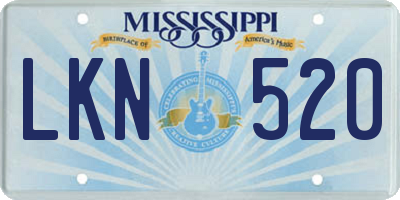 MS license plate LKN520