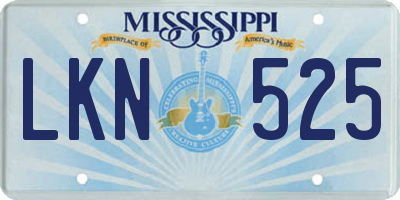 MS license plate LKN525