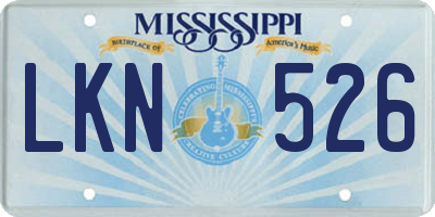 MS license plate LKN526