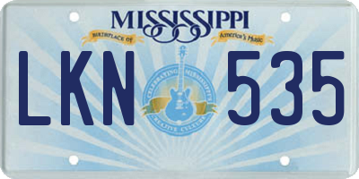 MS license plate LKN535