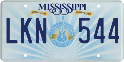 MS license plate LKN544