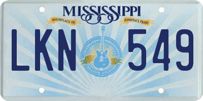 MS license plate LKN549