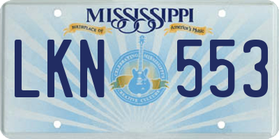 MS license plate LKN553