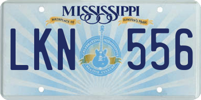 MS license plate LKN556
